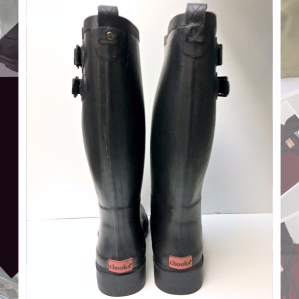 Chooka Top Solid Black Rain Boot Size 6 - image 5